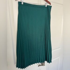 J. Crew Teal A-Line Pleated Skirt